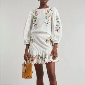 NWT Farm Rio Pitanga Embroidered Mini Skirt - S